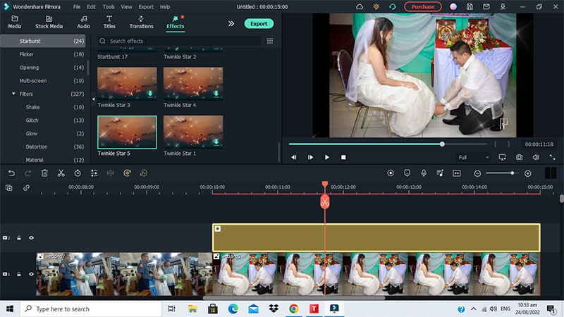 edit wedding video filmora