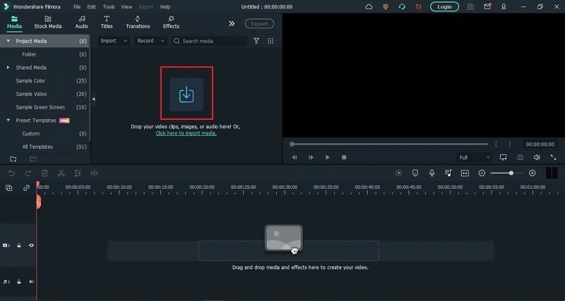 filmora - trascinamento video sulla timeline