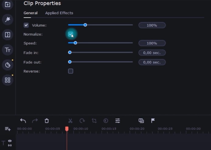 fare doppio click sulla traccia audio