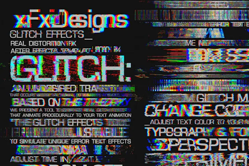 Glitch text animation presets pack free download for after effects