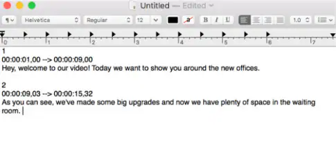 ejemplo de subtítulo srt en mac