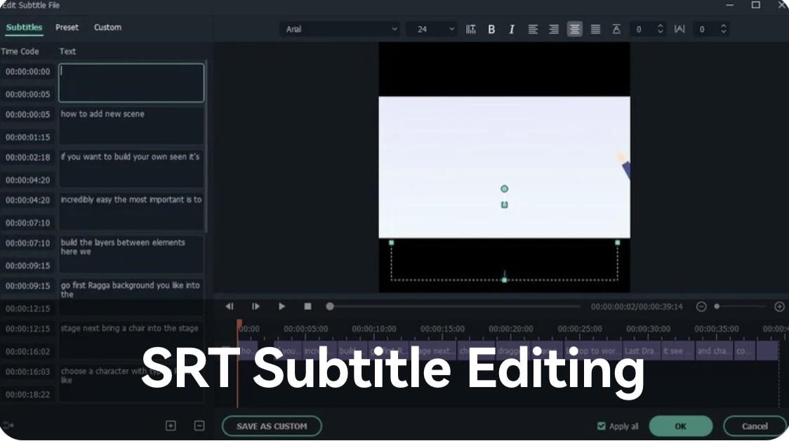 edit srt file