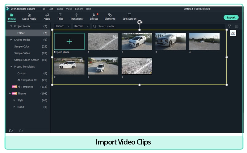imported video clips