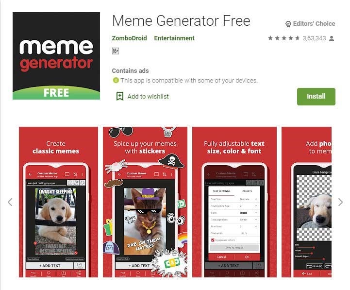 meme generator free app