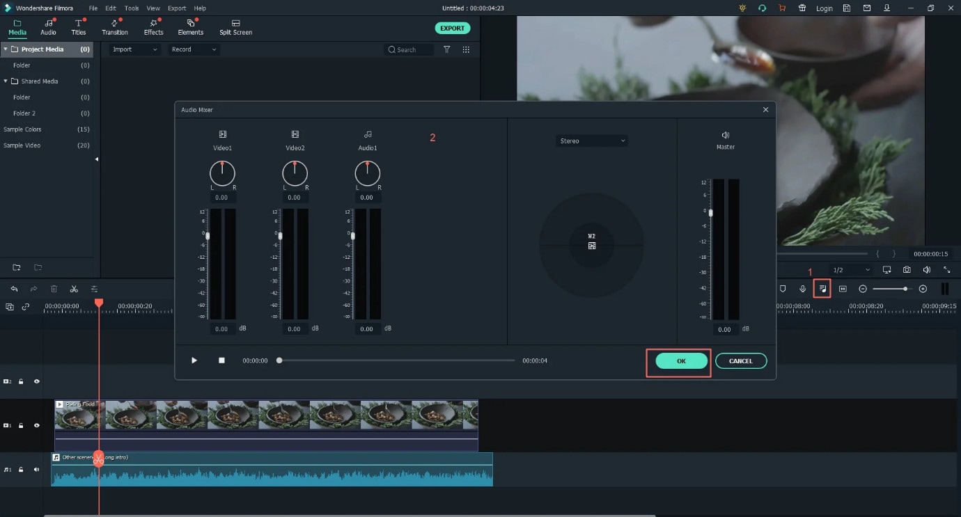 clicca sull'opzione mixer audio per mixare file mp3