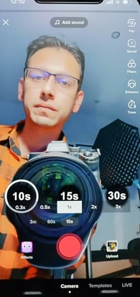 Langsamer Zoom anwenden aufnehmen TikTok