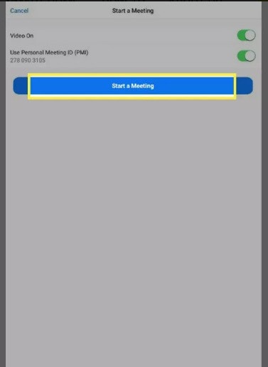 start a zoom meeting android