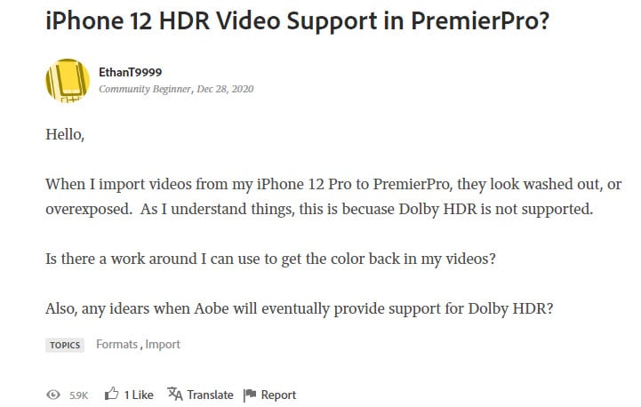 solutions pour iphone hdr
