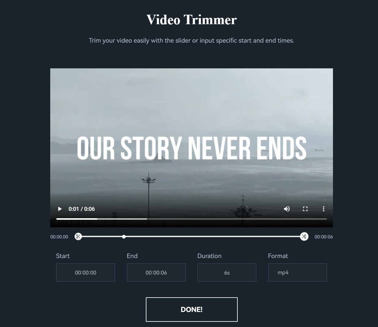 trim and export video