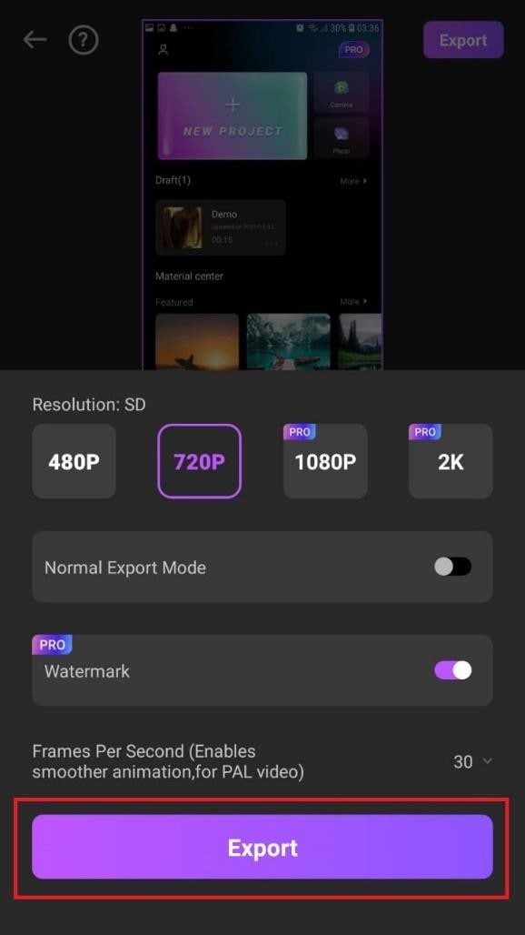 export video to camera roll