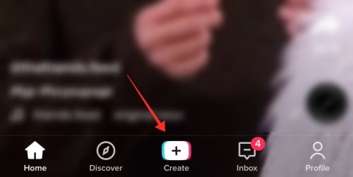 tap add icon tiktok