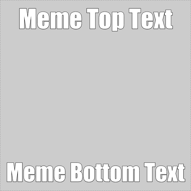 text in outline meme