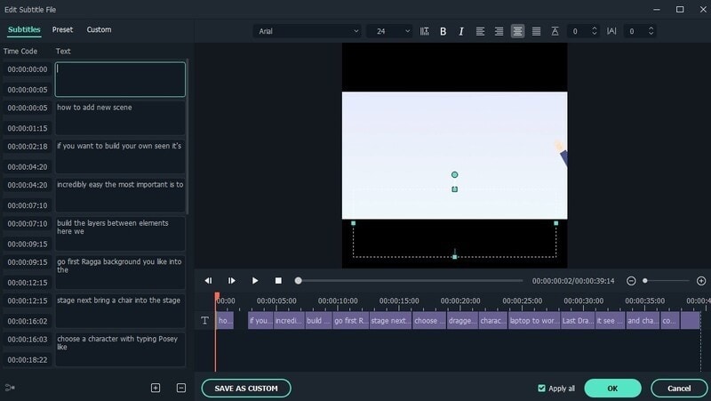 apporter des modifications au type de sous-titre