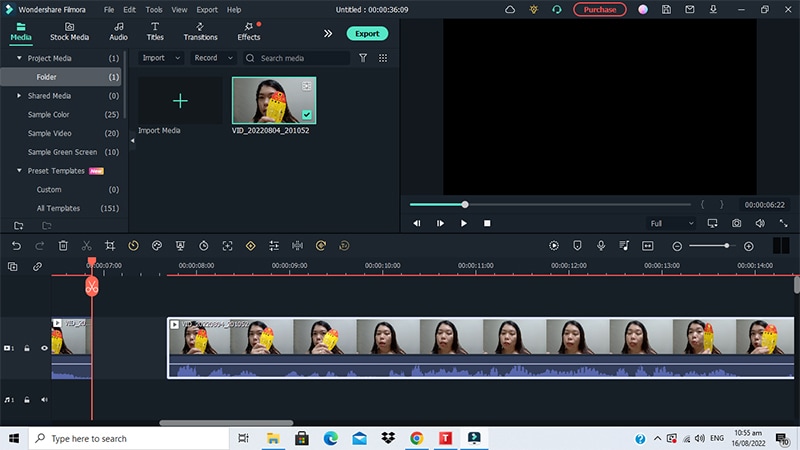 recortar video promocional con filmora