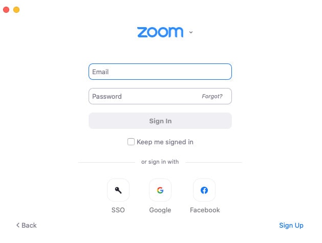 launch the zoom desktop