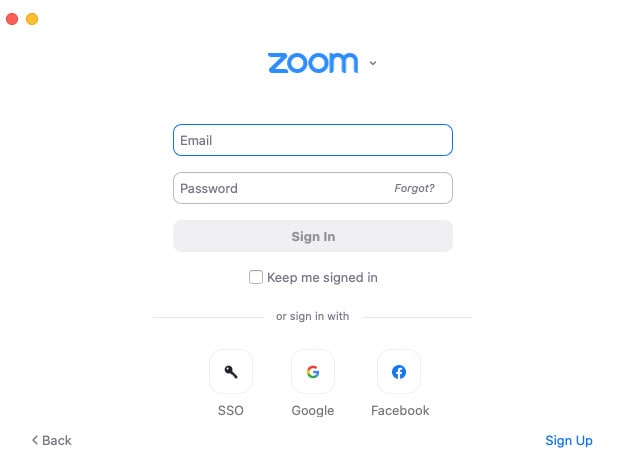 avvio di zoom sul computer