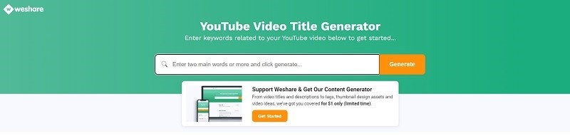 weshare generator judul video