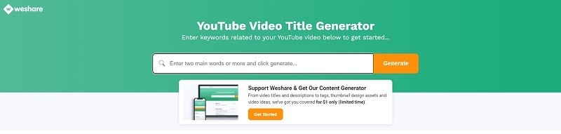 générateur de titre vidéo weshare