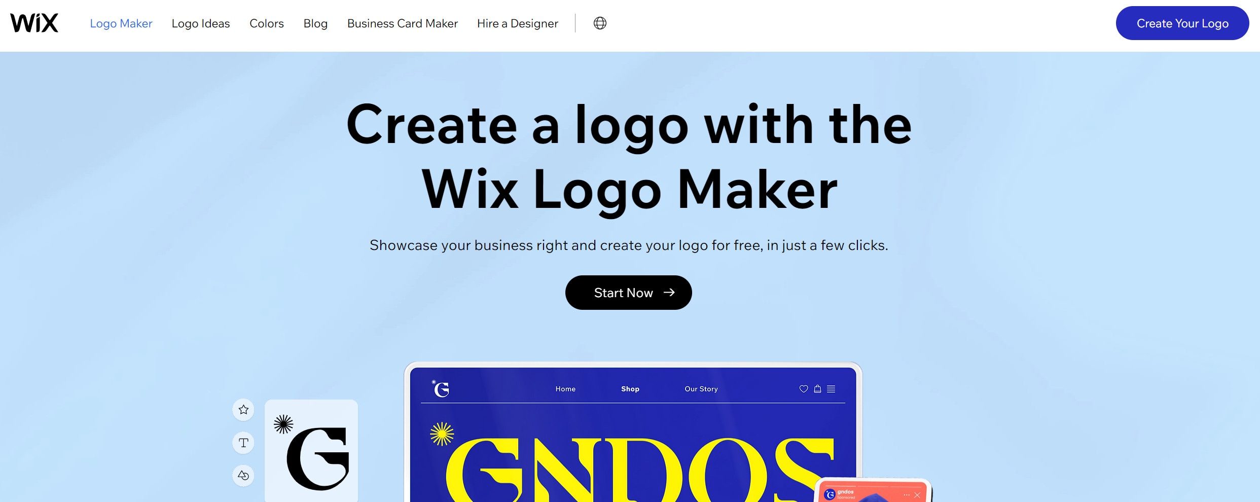 página de logotipos wix