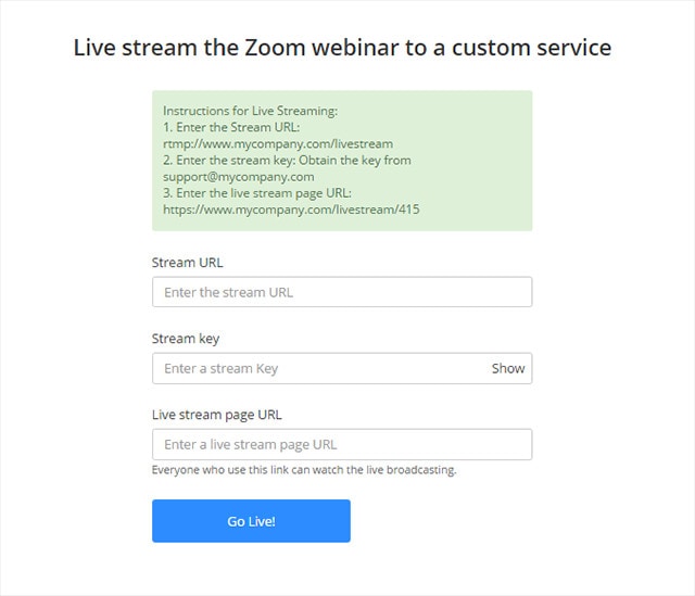 Live-Stream Zoom-Webinar