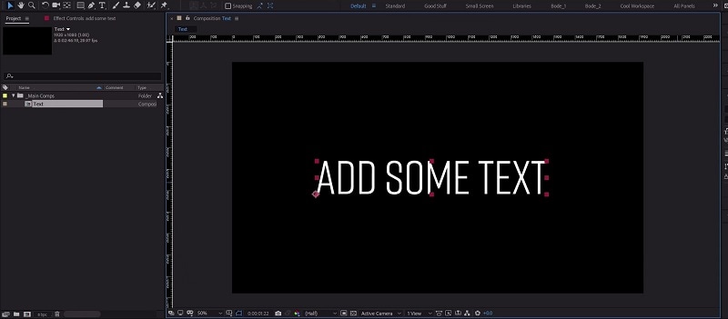 how to add download text in after effects