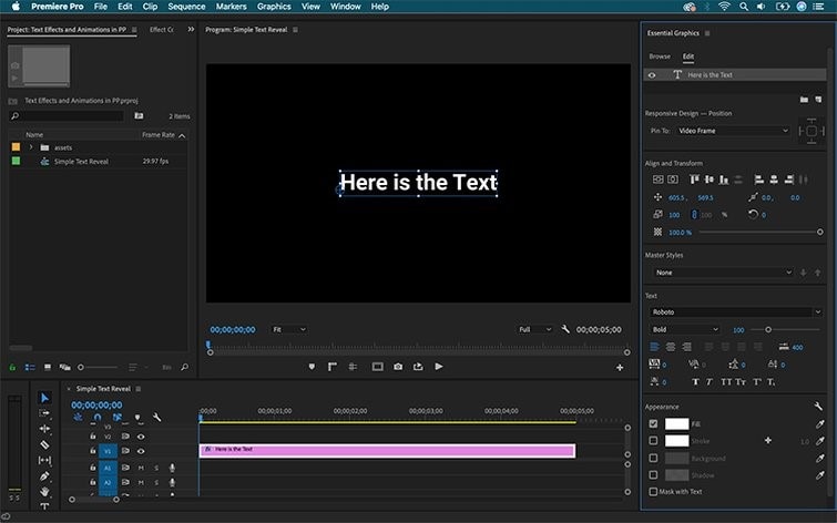 add text template premiere pro