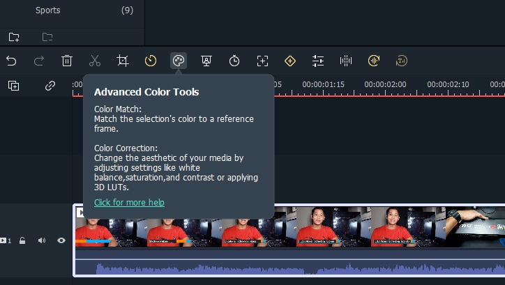 advanced color tools filmora