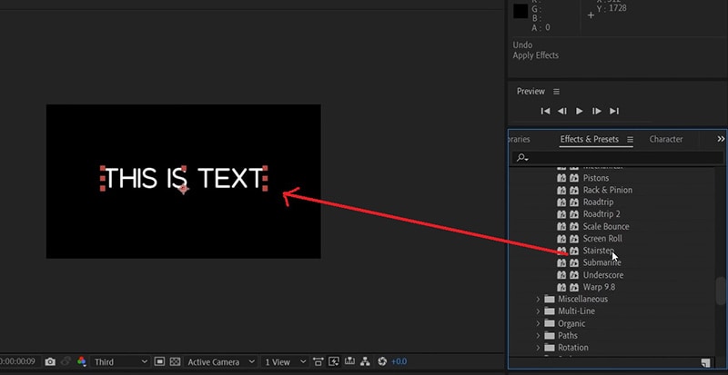 how to add download text in after effects