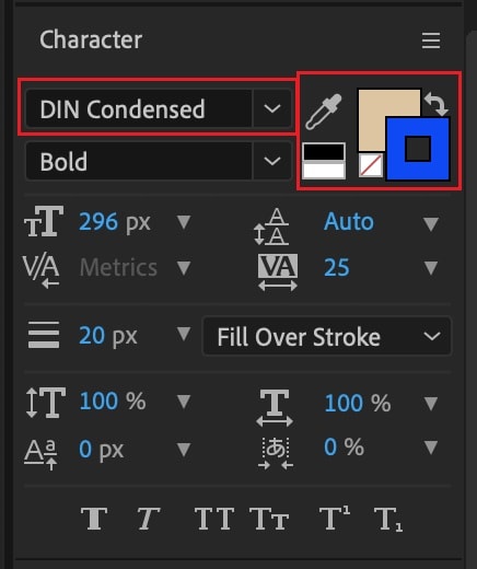 choose font color ae