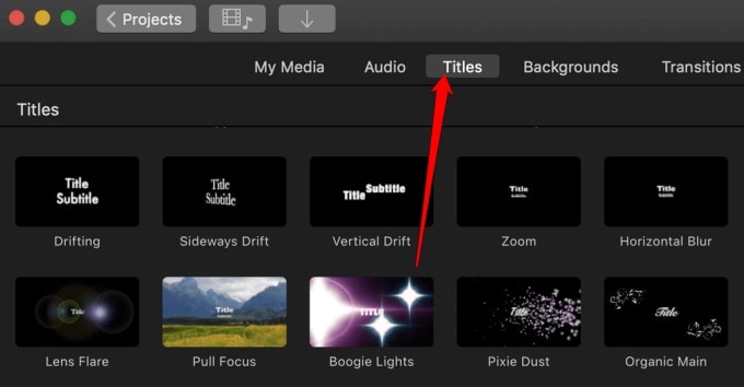 choose title from imovie