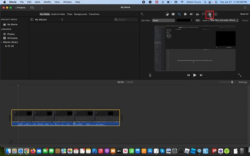 clip filter audio effects imovie