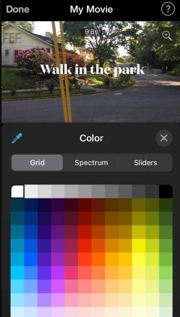 edit text color imovie