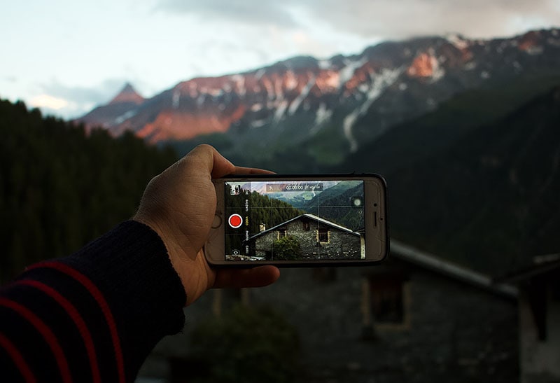 filmato in orizzontale del telefono cellulare