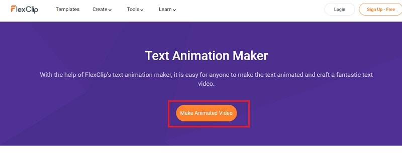 FlexClip Text Animation Maker أداة لتحريك النصوص في FlexClip.