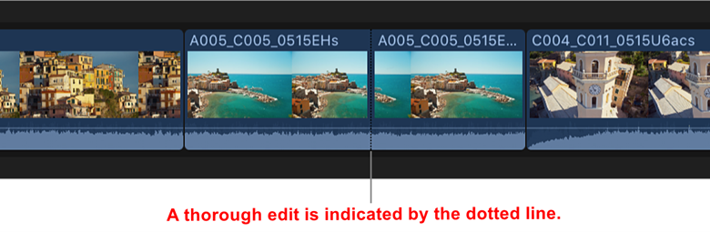 selecting the clips on either side of the edit