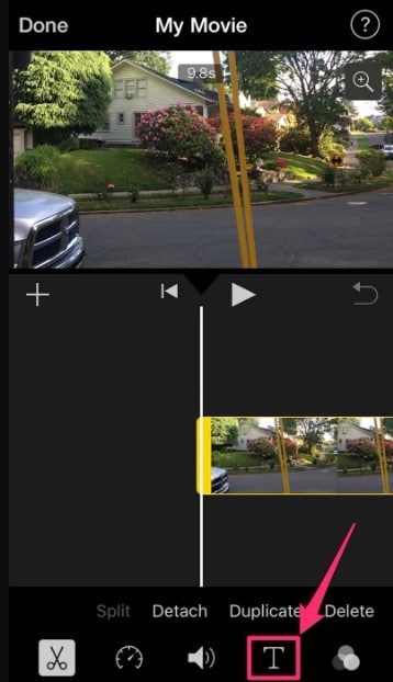 text symbol imovie