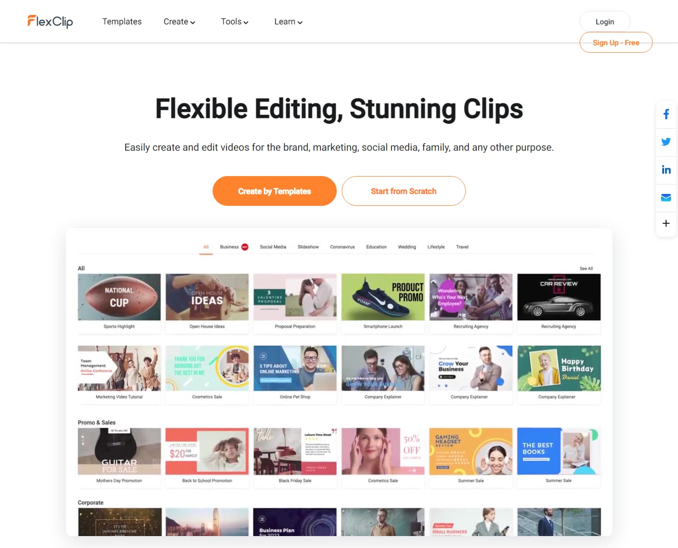 flexClip web interface