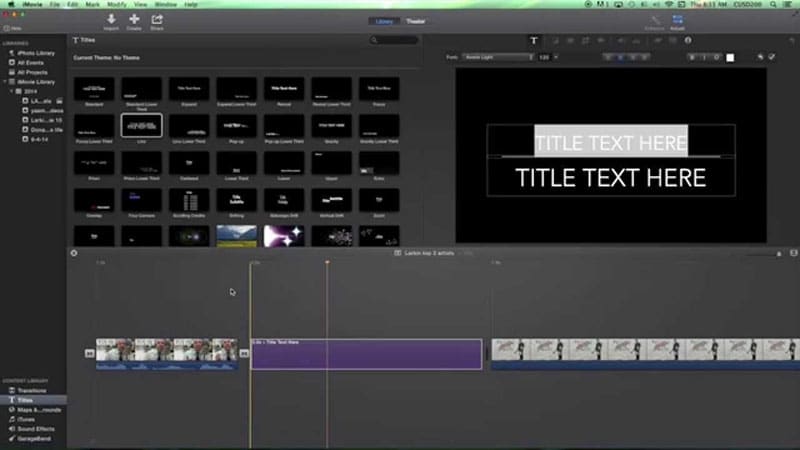 aggiungi modifica testo imovie