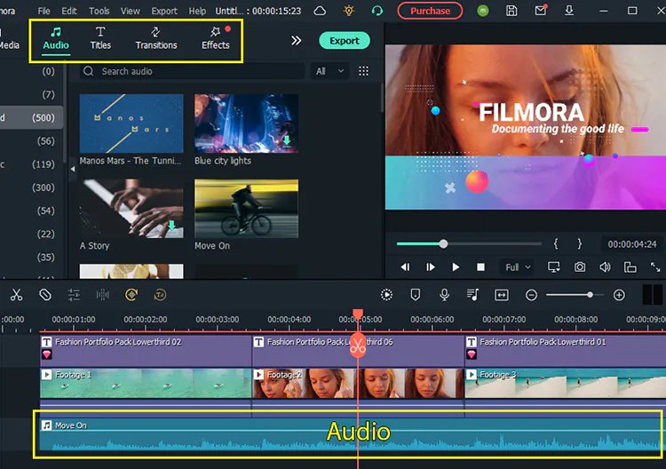 add effects intro video filmora