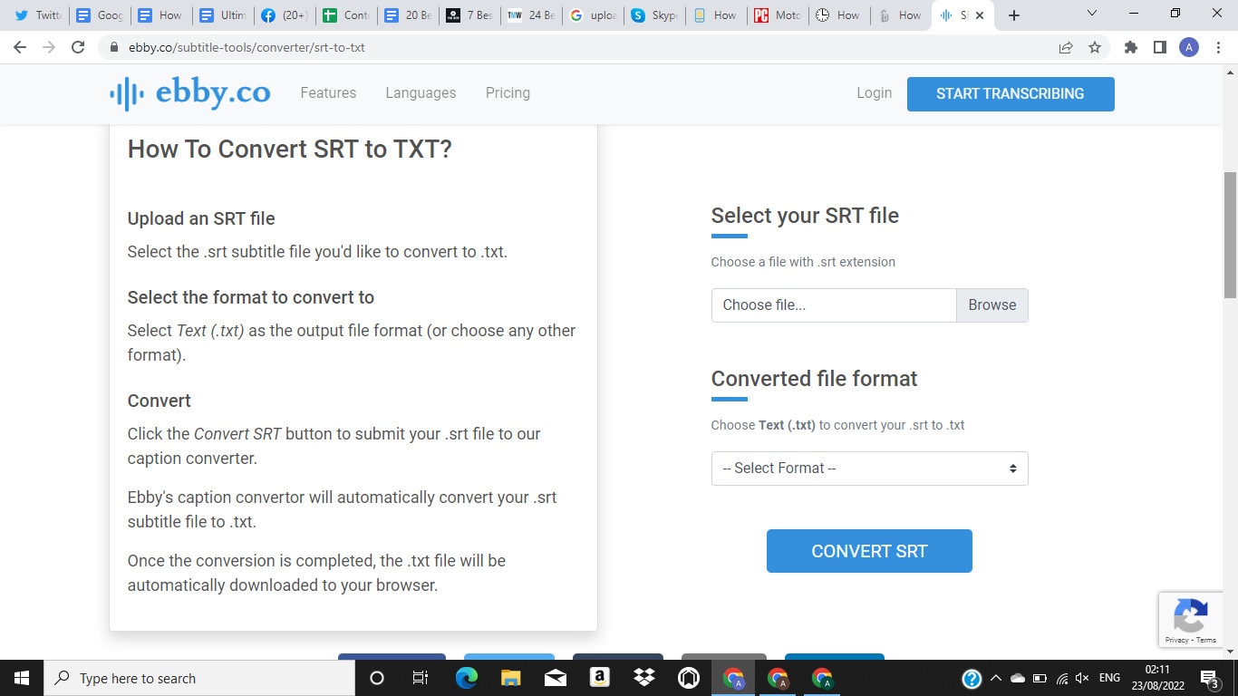 select output format as txt