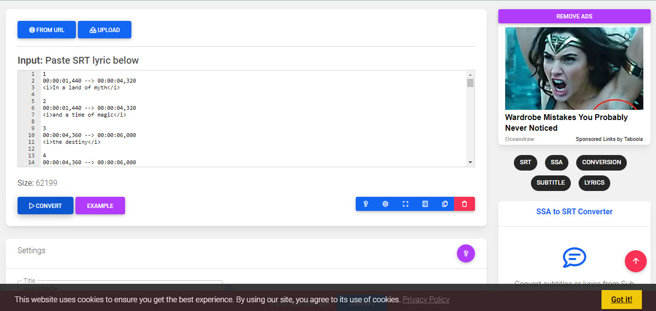 Klicken Sie auf Converter, um srt zu ssa zu starten