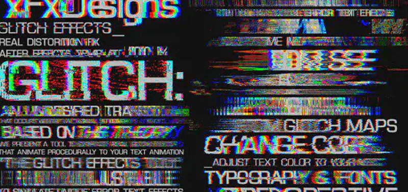 efectos de texto preajuste Glitch