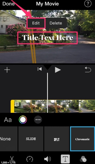 imovie che sposta il video nella timeline