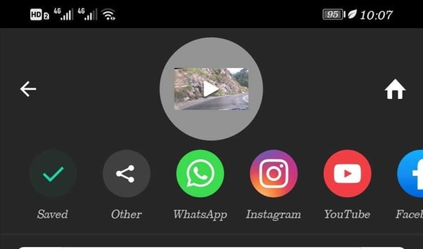 inshot app’s extensive social sharing feature