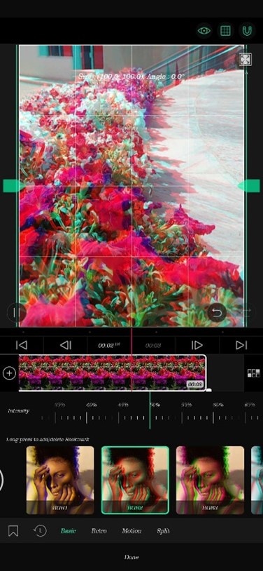 setting effect on the video in vllo app