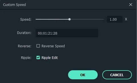 speed and duration settings