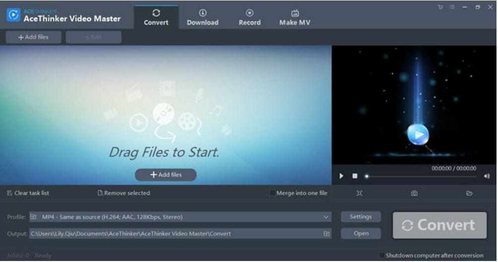 acethinker video master interface