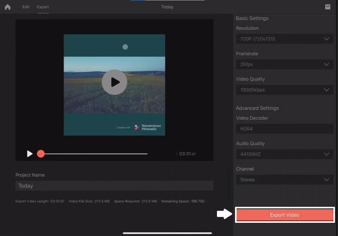 export your edited video