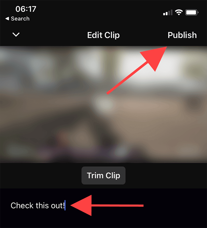 adding a title and trimming clip on twitch to save it