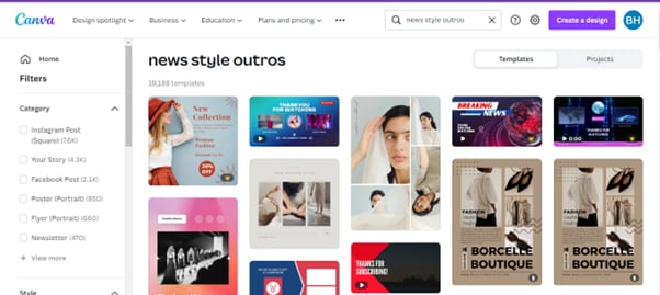 canva news outros templates